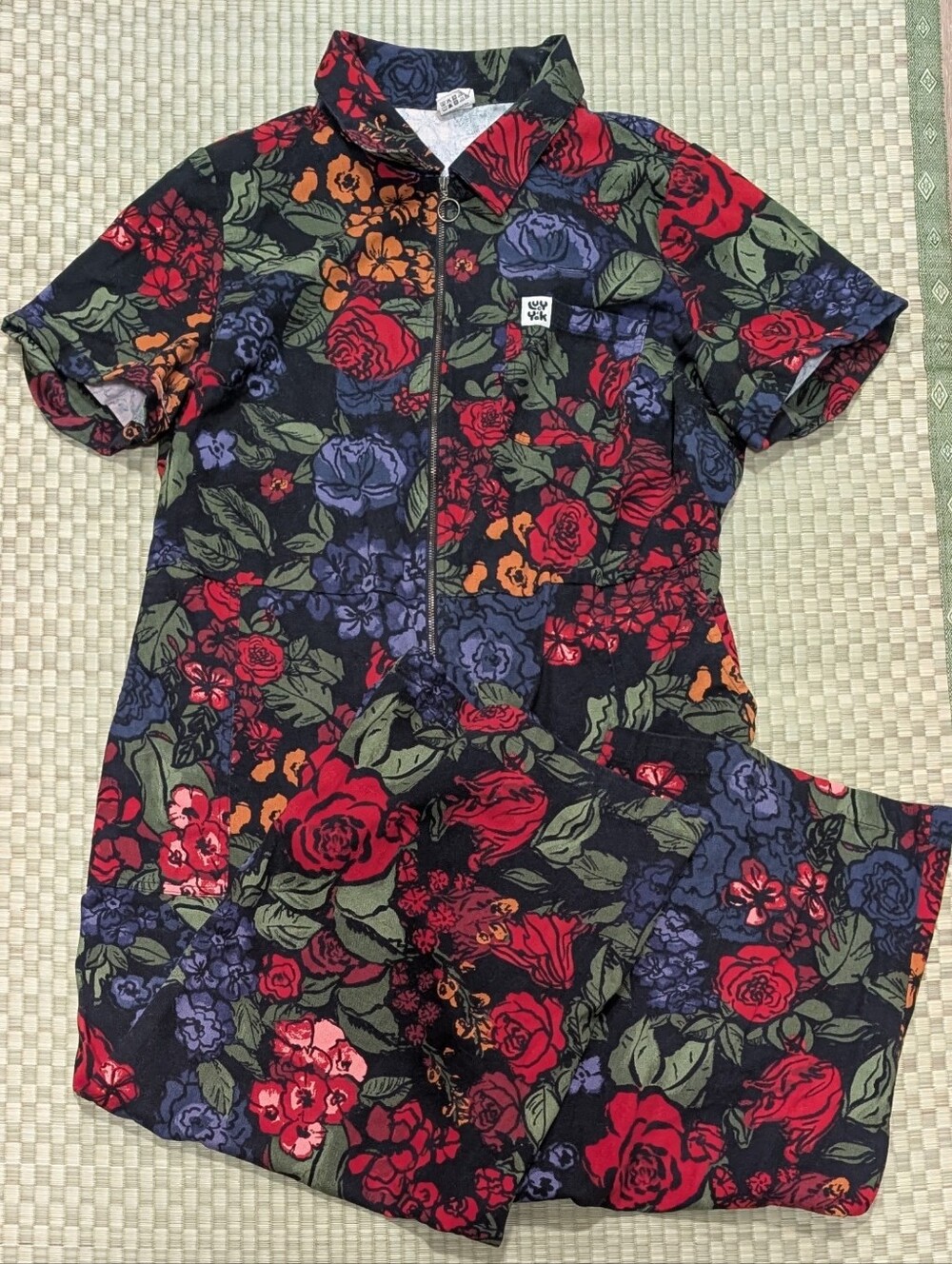 Lucy & Yak Ragan Cotton Jumpsuit in Retro Picnic Floral Women's Size 16